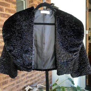 Sherry Cassin cropped faux fur jacket